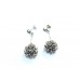 Earrings Silver 925 Sterling Dangle Drop Women Garnet Gem Stone Handmade B604